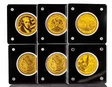 American Mint Pure Gold Coin Colllection .999 Fine GOLD 1/200 oz. Lot of 6