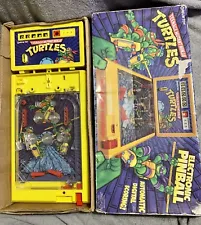 Rare Vintage NINJA TURTLES Tabletop Pinball Machine TMNT 1990s Helm Toys Tested