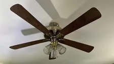 Hunter ceiling fan with light Vintage Brass