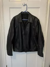 Vintage Black Leather Motorcycle Jacket Medium