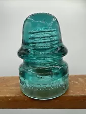 New ListingCalifornia Glass Insulator Aqua Blue CD 133 Bubbles Swirls