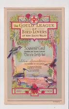 b4454) 1940-1935 GOULD LEAGUE OF BIRD LOVERS OF NEW SOUTH WALES SOUVENIR CARD