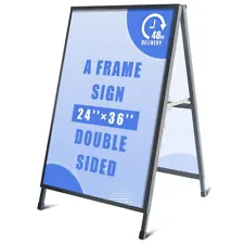 A-Frame Sidewalk Sign, Heavy Duty Sandwich Board Sign Display Stand for Business