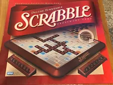 Deluxe Scrabble Rotating Base / Turntable 100% Complete Board Game. Never Used