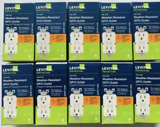 (LOT OF 10) LEVITON GFWT1-KW Tamper/Weather Resistance GFCI Outlet 15A-125V WH