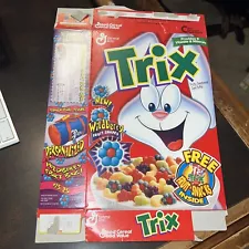 Vintage Empty Flat Cereal Box Trix Fruit Snacks