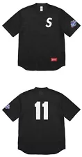 IN HAND Supreme S-Logo Baseball Henley Jersey XXL Black DSWT new FREE SHIPPING