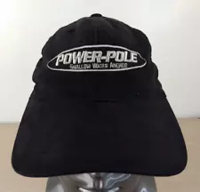 POWER-POLE SHALLOW WATER ANCHOR ADJUSTABLE STRAPBACK BASEBALL HAT/CAP, BLACK