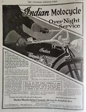 Vintage 1914 Indian Motorcycle Original 11x14 Full Page Ad Only One on Ebay Rare