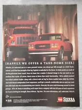 1995 Magazine Advertisement Page GMC Sierra 1500 OBS TopKick Dump Truck Print Ad