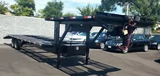 2017 KAUFMAN EZ4 CAR HAULER/EQUIPMENT/CARGO GOOSENECK TRAILER,5TH WHEEL,REFURBED