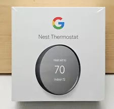 New Google Nest Programmable Wi-Fi Thermostat G4CVZ Charcoal - Sealed Box