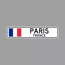 Paris France 4" x 18" Novelty Sign Aluminum