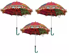 Indian Traditional Beautiful Embroidered Umbrella For Photo Shoot Pack of 3