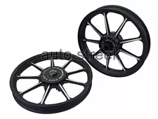 For Royal Enfield Classic 500 Parado D1 Front & Rear 9 Spoke Black Alloy Rims