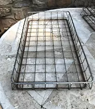 Vintage Large Authentic Industrial Metal Wire Baskets Trays Storage Bin 13x26x3