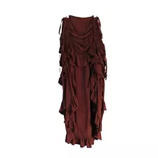 The Pirate Dressing Bustle Skirt Womens S Brown Ruffle Tiered Goth Steampunk