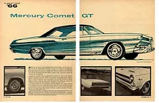 1966 MERCURY COMET GT 390 ~ ORIGINAL 2-PAGE NEW CAR PREVIEW ARTICLE / AD