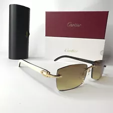 Cartier Horn Rimless Glasses Brown Tint/ Gold (SHIPS SAME DAY)