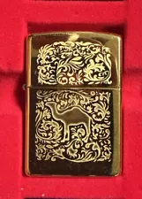 Vintage 1995 Camel Cigarettes 2-Sided 22K Gold Plated ZIPPO Lighter Rare New Old