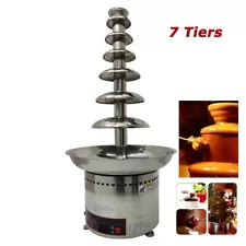 7 Tiers Commercial Chocolate Waterfall Fountain for Wedding Party Birthday 110V