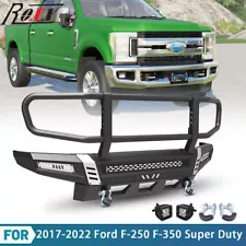 Front Bumper w/LED Pod Lights+Shackles For 2017-2022 Ford F-250 F-350 Super Duty