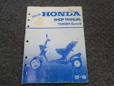 1985-1986 Honda TG50M Gyro S Trike Motorcycle Shop Service Repair Manual