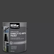 1 Gal. Black Semi-Gloss Direct to Metal Interior/Exterior Paint Hard Finish