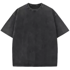 Vintage Acid Washed Oversized Drop Shoulder Heavyweight Streetwear Black T-Shirt