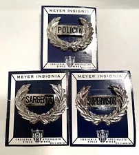 SALE! Three Different Vintage Policia De PUERTO RICO POLICE Hat Cap Badges