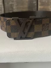 LOUIS VUITTON AUTHENTIC DAMIER EBENE LV MONOGRAM BELT M9807 Size 90/36