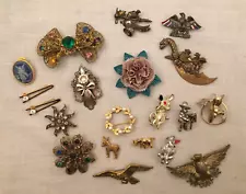 vintage to modern brooches lot of 20