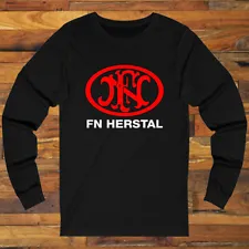 FN Herstal Firearms Guns Logo Men's Long Sleeve Black T-Shirt S-3XL
