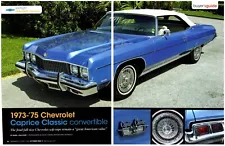 1973 Chevrolet Caprice Classic Convertible 2 Page Print Centerfold 8x11" 2022