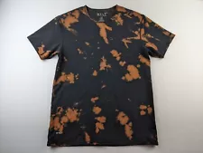 Bylt Lux Basic T Shirt Men M Acid Wash Bleached Black Brown Stretch Classic R