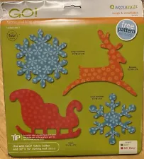 Accuquilt GO! Sleigh & Snowflakes 55322 Fabric Cutter Die - NEW never used
