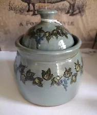 Vintage Signed Salt glazed pottery piece with lid