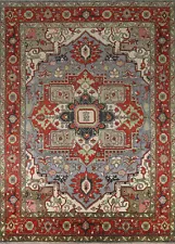 Timeless Charm Heriz Serapi Indian Hand-Knotted Rug for Living Room 9x12 ft Rug