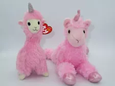 Aurora World Plush Llamacorn Llama Unicorn Pink Flopsie Ty Beanie Baby Lana LOT