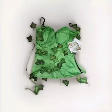 DC Poison Ivy Corset Green With Vine Adult Size S/M Halloween Dress Up Costume