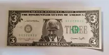 1993 President Bill Clinton $3 Dollar Bill Novelty Money "White House For Sale"