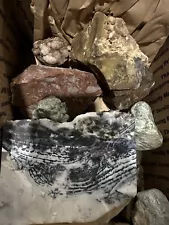 Box 15 Lapidary Rough For Slabbing And Cabbing , Some Specimen Pieces 19 Pounds