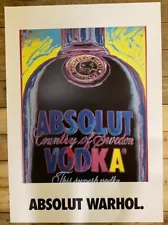 1994 Andy Warhol ABSOLUT WARHOL not for sale poster