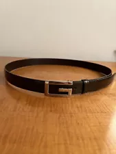 Gucci Men’s Leather Belt Size 36 With G Silver Buckle