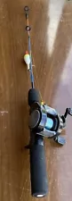 HI Tech Ice Fishing Pole 24" Medium Action Ice Blue with Micro Cast Reel