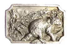 Belt Buckle, 'Coon (Racoon) Hunting, with Dogs