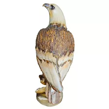 Eagle Statue Figurine Folk Art Rustic Hand Carved Wood Sculpture 12 In Tall Read