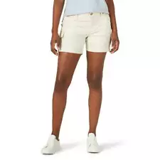 Lee Women's Size 18 M Rainy Day Cream White Midrise 5" Cargo Short NWT