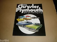 1972 Chrysler Plymouth Full Line Barracuda Satellite Duster Fury sales brochure