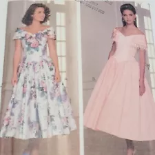 Butterick 5265 Women’s Size Taille 6 8 10 12 80s Prom Dress UNCUT Sewing Pattern